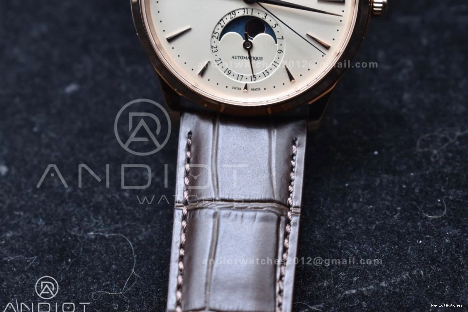 1:1 FreshLook Brown RG SA925 Super 908 Strap Thin Ultra on Edition APSF Clone Moon White Leather Best Dial Master 0131